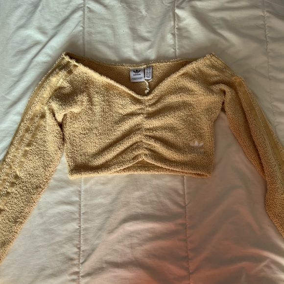 Size small, yellow adidas crop (crocheted) - Picture 1 of 2